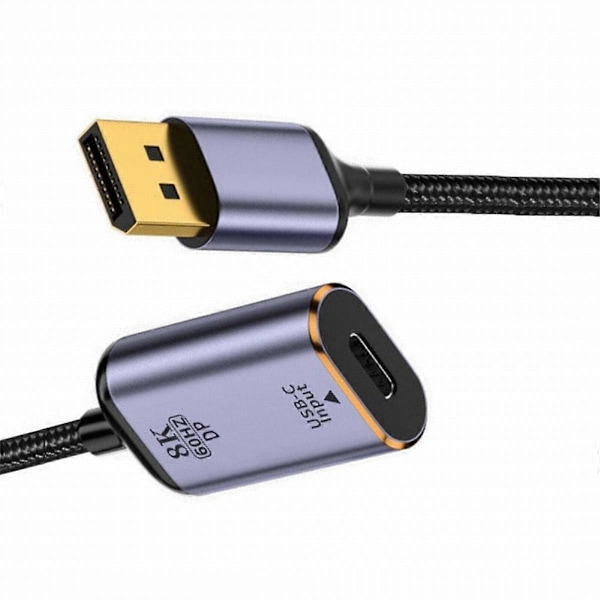 USB-C till Displayport Adapter Konverterare USB-C Typ C Hona Källa till Displayport 1.4 Hane HDTV Kabel