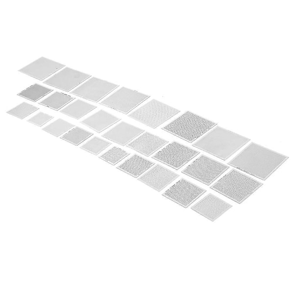 27 st/set kompatibla med BGA Universella Schabloner Reballing Reball Omarbetningsnät Uppvärmd Mall Set Tennplanta kompatibel med Reparation av Stationär Dator Laptop