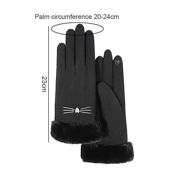 Vinterhandskar För Dam, Touch Screen Handskar Handskar Vinter Dam Varm Cykling Xs-xxxl Black M