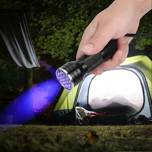 UV Ultra Violet 21 LED Lommelygte Aluminium Legering Skorpion Kæledyr Mini Lommelygte (med rem)