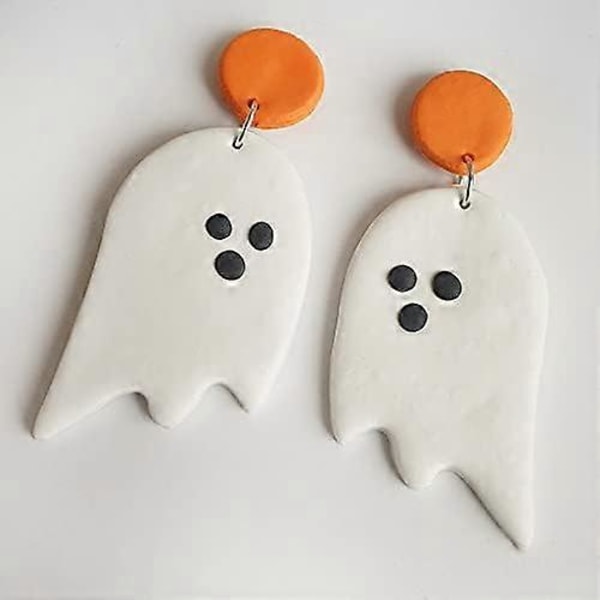 Morsomme Halloween Tre Gresskar Spøkelse Tegneserie Drop Øredobber Håndlagde Søte Spøkelse Sløyfe Boo Dingle Øredobber for Kvinner Jente Festlig Party Cosplay Kostyme Je