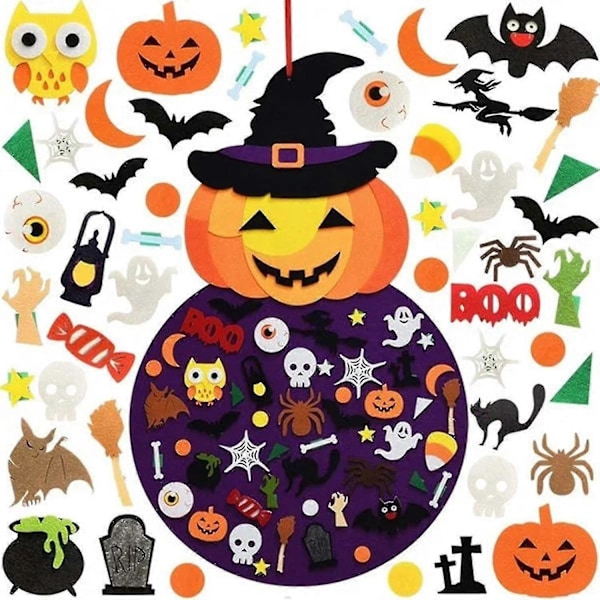 DIY Halloween Kurpitsa Noita Ripustuskoriste - Liimattavat Koristeet