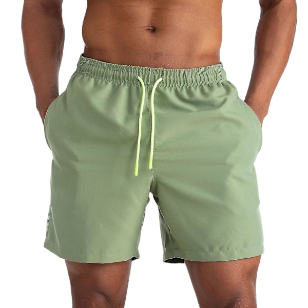 Snabbtorka badshorts för män i enfärgade lösa badshorts style 2 M