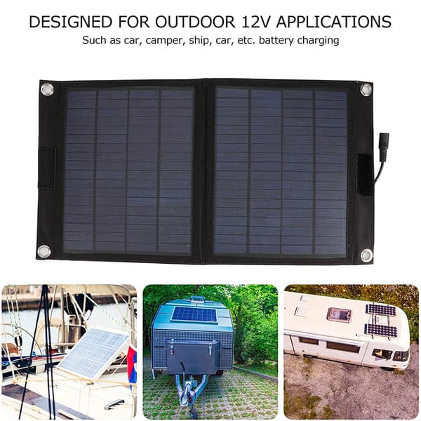 Solcellepanel Sammenleggbart - Solcellepanel Polykrystallinsk Silisium Solcelle Nødlader for Bilbatteri