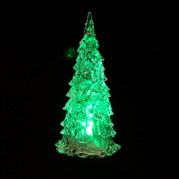 Glødende Glitter Akryl Juletræ Natlamper LED Lys Kreative Julegaver 5 Stk. Col