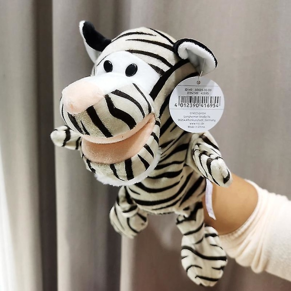 30 cm djurhanddocka plyschdocka pedagogisk leksak plyschleksak barngåva White tiger