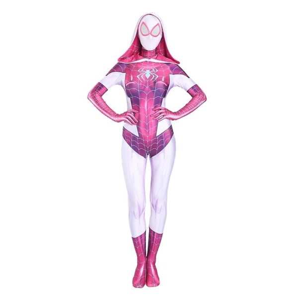 Spider Gwen Stacy Cosplay Dräkt Symbiote Venom Carnage Mask Huva Zentai Kostym Anti-gwenom För Kvinnor Flickor Halloween Outfit Hög kvalitet 1 M