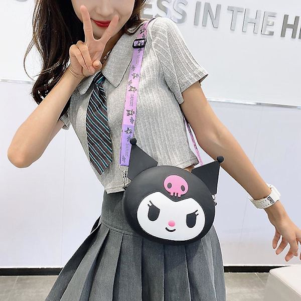 Anime Cartoon Kuromi Silikonväska Messenger Bag Barnväska black A