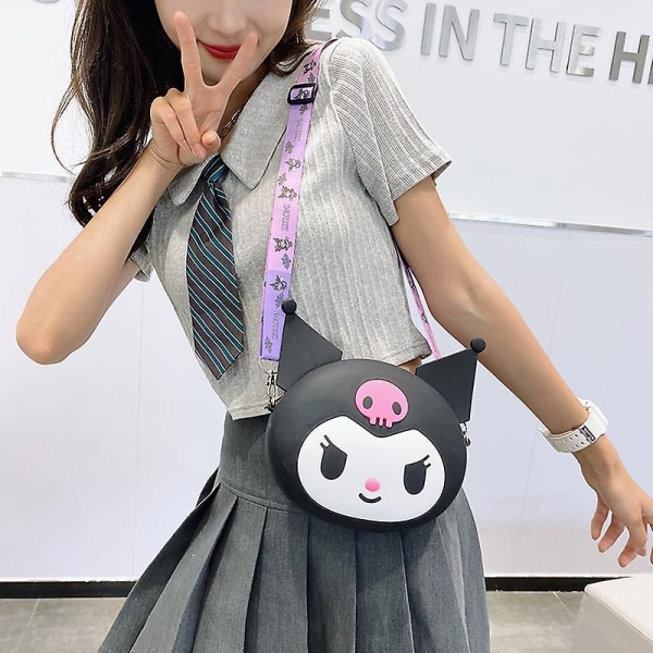 Anime Cartoon Kuromi Silikonväska Messenger Bag Barnväska pink B