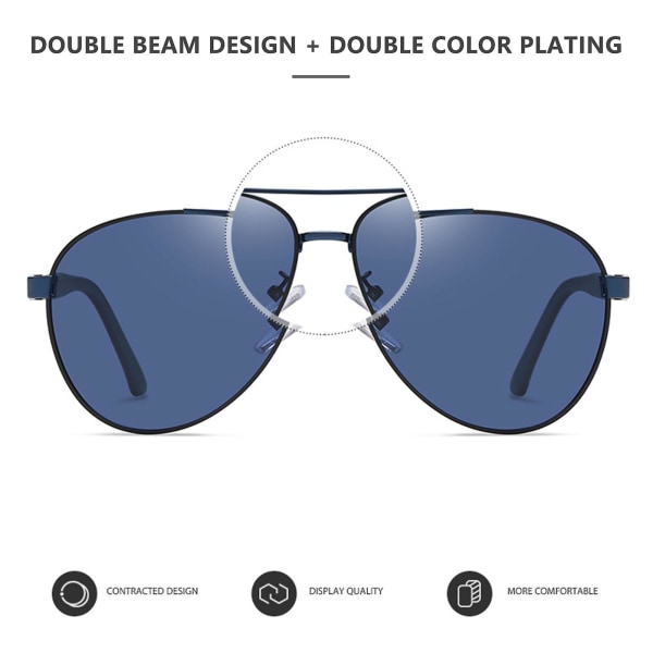 Polariserade solglasögon Lättviktsmode Stor metallram style 1