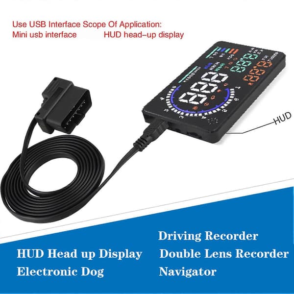 180cm Bil OBDII OBD2 EOBD 16pin Diagnostisk Skjøteadapter til Mini USB-kabel
