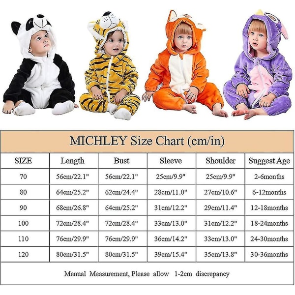 Unisex baby Vinter Höst Flanell Huva Romper Cosplay Jumpsuit Hög kvalitet Fox 13 18 Months