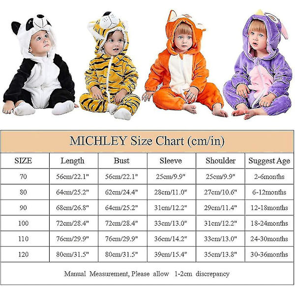 Unisex baby Vinter Höst Flanell Huva Romper Cosplay Jumpsuit Hög kvalitet Fox 19 24 Months