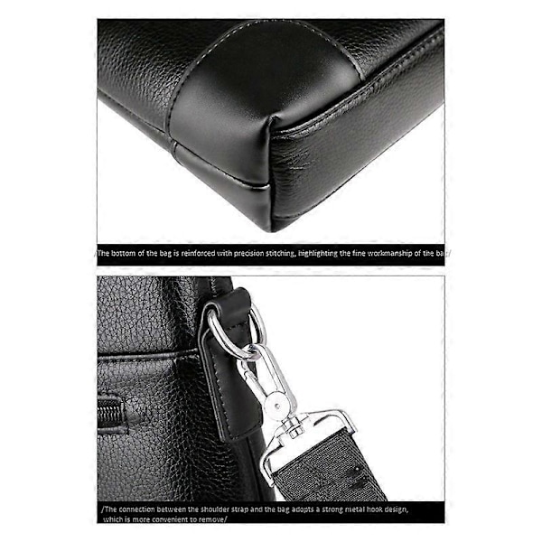 LINGZHIDAISHU Affärsmäns Portfölj Högkvalitativ Handväska Läder Män Laptop Väska Messenger Bag M