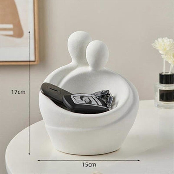 Krammende Par Kunst Dekorativ Skulptur Nordisk Boho Abstrakt Par Statue Elegant Minimalistisk Senge