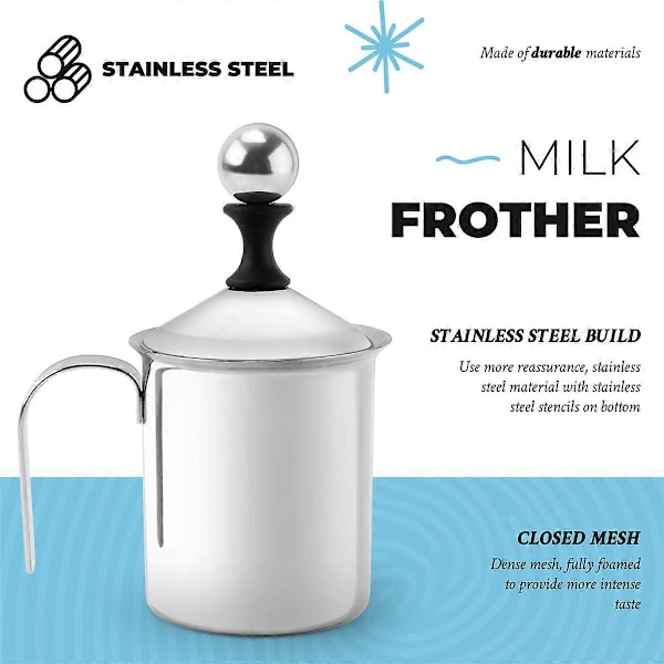 Manuell Melk Fransk Kaffemaskin Rustfritt Stål Håndpumpe Melkeskummer Håndholdt Melkekanne