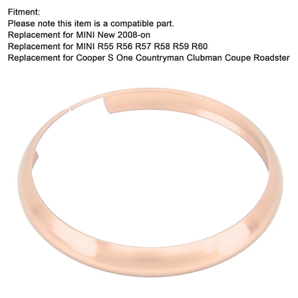 Fjernbetjeningsnøglering Trim Aluminium Legering Erstatning for MINI R55 R56 R57 R58 R59 R60 Champagne