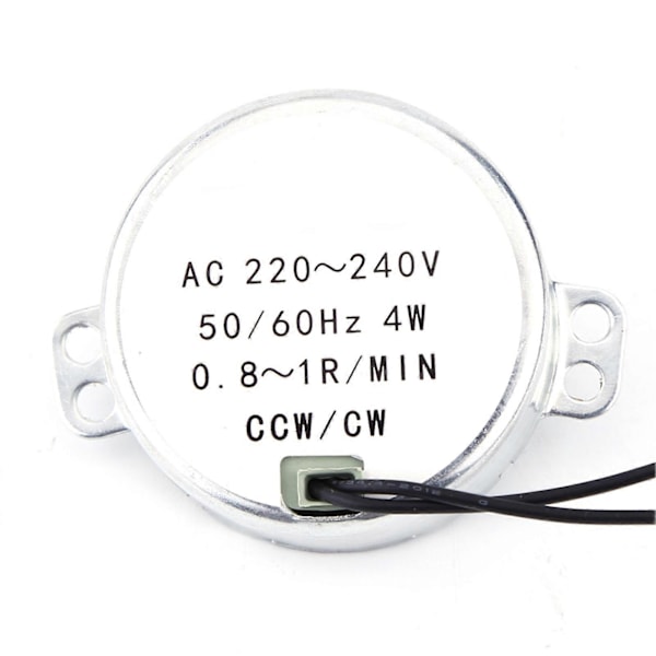 1kpl 220-240V AC Synkronimoottori Vaihteistomoottori 4W CW/CCW (0,8-1RPM)