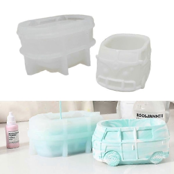 3D Busform Silikone Vaseforme Silikone Cementforme Silikonemateriale til DIY Håndlavet Sukkulent Plante Blomsterpotte