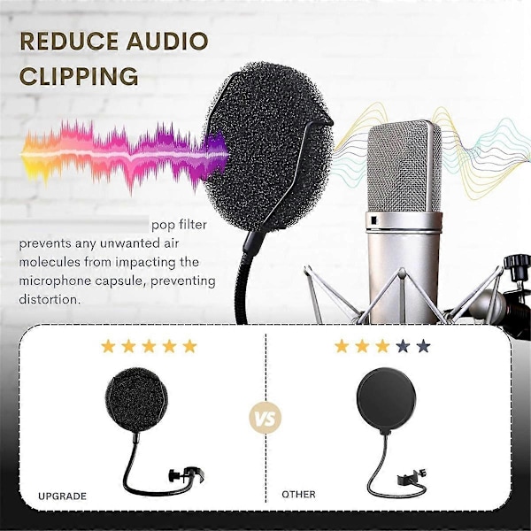 Højkvalitets Mikrofon Pop Filter Metal Pop Filter Skærm Vindskærm Pop Filter til USB Mikrofon