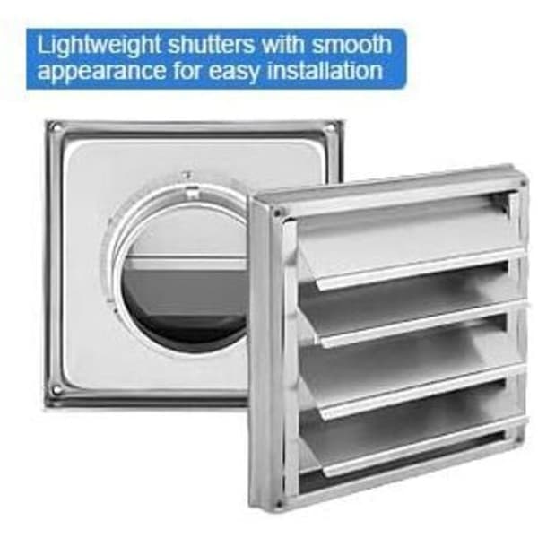 Ventilationskanalventil. Mekanisk ventilationsventil. 100 mm ventilationsventil. Ventilationsventil i rostfritt stål. Silver