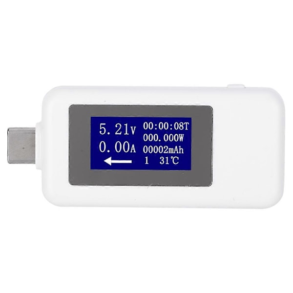 TypeC Testare Multifunktionell Dubbelriktad Strömspänning DC Digital Voltmeter (Vit)