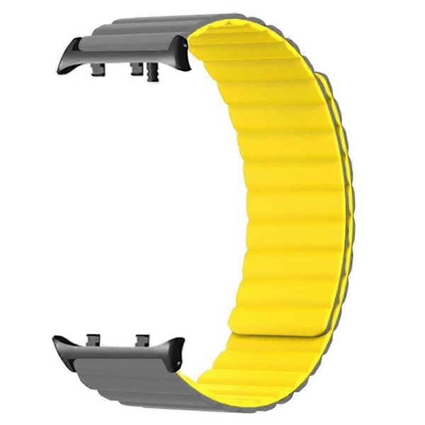 Huawei Watch D2 -kellolle silikoninen ranneke magneettisella korvaushihnalla - harmaa keltainen