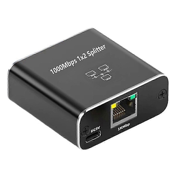 1000 Mbps Netværkssplitter Ethernet Splitter kompatibel med 2 PC Bærbar Netværk RJ45 Splitter 1 ind 2 ud Gigabi