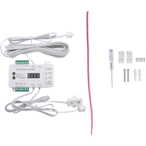 Bevægelsessensor LED Trappe Pixel Lys Controller RGB LED Controller med Dagslyssensor Trappebelysning