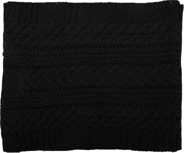 Dam Tjock Ribbstickad Vinter Infinity Cirkel Loop Halsduk Premium Crochet Black