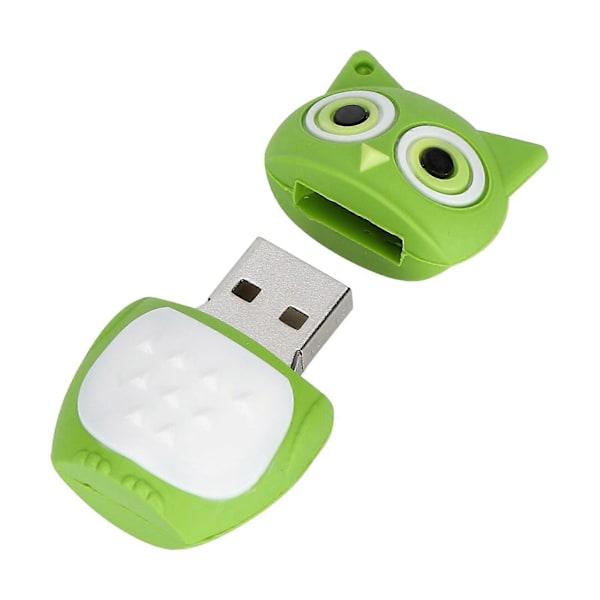 Tecknad U Disk Grön Uggla Utseende Höghastighets Masslagring Flash Drive Minnesenhet 16GB