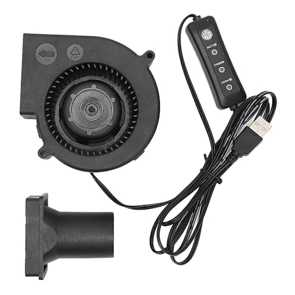 USB Vifteblåser 3.8in 3 Hastighetsmodus DC 5V Børsteløs 3800 RPM 22 CFM Datamaskin Kjølevifte for PC Elektronikk 3D-printer