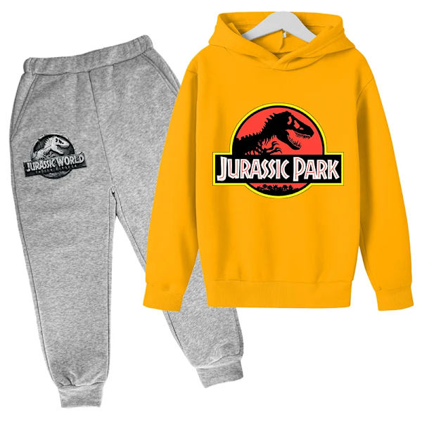 Jurassic Park Dinosaurier Barnkläder Huvtröjor + Set Pojkar Flickor Semesterpresent Sweatshirt Vår Höst Kappa Sportdräkt Purple 140cm