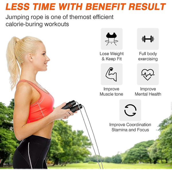 Dww-Sjippetov, Sjippetov Mand Kvinde Speed Jump Rope Justerbar til Voksen Barn