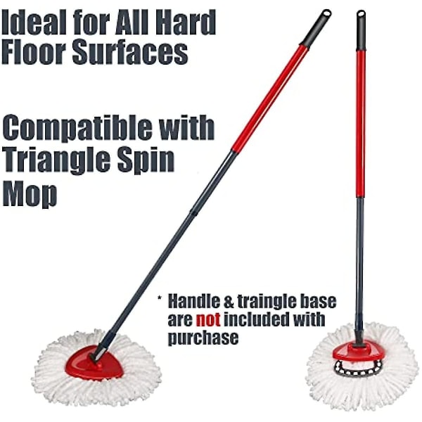 2/3-pack mopp Byt huvud kompatibel med O Cedar Easywring Spin Mop - mikrofiber djuprengöring Maskintvättbar och lätt att byta 2 Count
