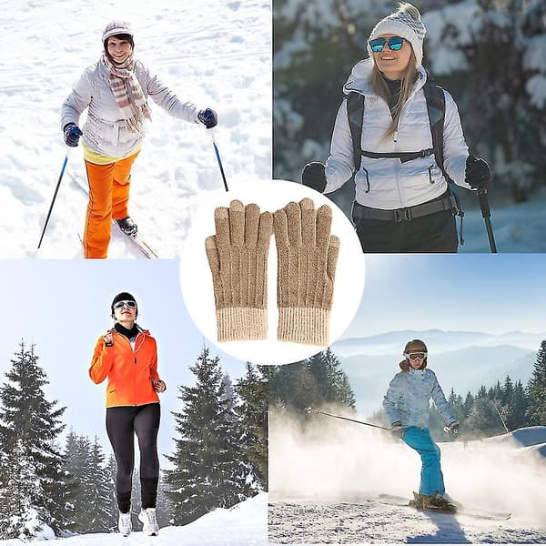 Vinter Touchscreen Stretch Termiske Magic Handsker Varm Uld Strikket Tyk Fleece Style2