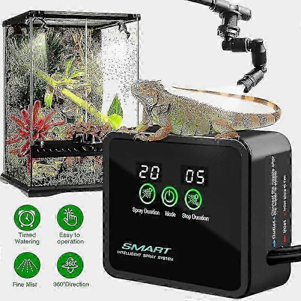 Automatisk elektronisk sprinklersystem-kit til intelligent terrarium-befugtning og tågetiming