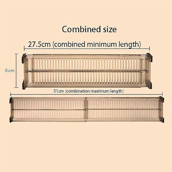 Skuffeinddeling 4 Stykker, Kommode Skuffe Organizer Inddeling Kan Udskydes 51-27,5 cm