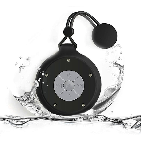 Bluetooth Duschhögtalare Vattentät Trådlös Portabel Bluetooth Duschhögtalare med Sugkopp Duschhögtalare för Strand, Pool, Hem, Fest, Svart