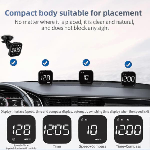 GPS Speedometer Extend Digital Display Køretøjs Odometer Trip Meter Kursus Overspeed Alarm