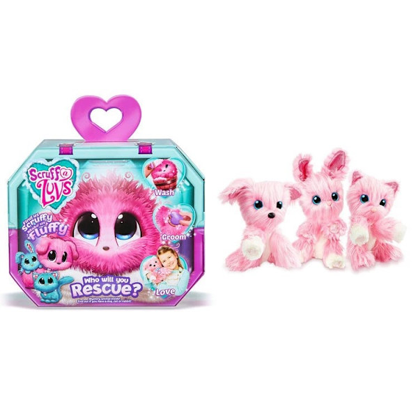 Scruff en Luvs Surprise Cat Plyschleksak rysk badhundsdocka pink cat