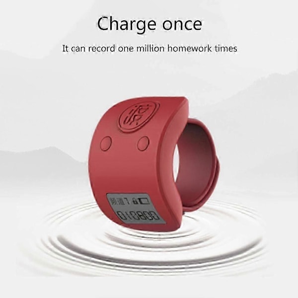Mini Digital LCD Elektronisk Finger Ring Håndtæller 6 Cifre Genopladelige Tællere Clicker-Bl