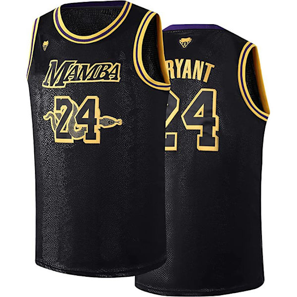 Ungdom nr 24 Jersey Boys Basketball Jersey Party Outfit Svart Hip Hop Sweatshirt NO.24 XL