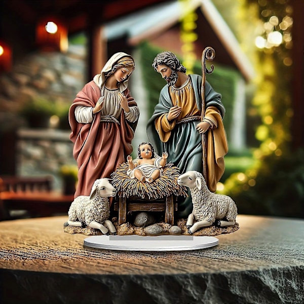 Julekrybbe Figur Jesus Samlerobjekt Figur til Gave Kontor