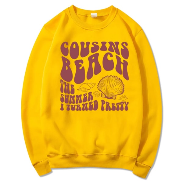 Cousins ​​Beach Sweatshirt Retro Sommaren jag blev söt Cousins ​​Beach North Carolina Hoodie Jeremiah Fisher Tv Show Sweatshirt Yellow XL