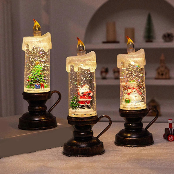 Jul Snöglob Ljus Juldekorationer för Vardagsrum Bordsdekoration Kontor Snögubbe
