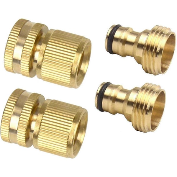 lertreeuk 2-pak hurtigkobling til haveslange, 1/2\" massiv messing