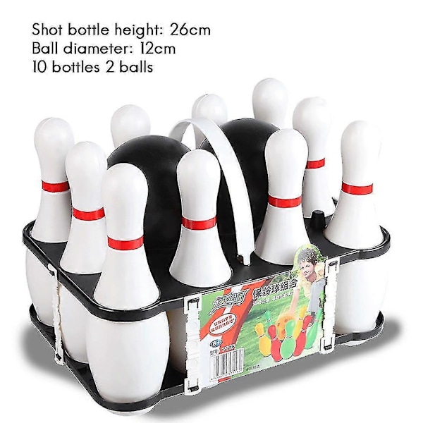 1 Set Bowling Set & Vuxna 2 Bollar Med 10 Käglor För Familj Barn Och Vuxna Trädgårds Skittles