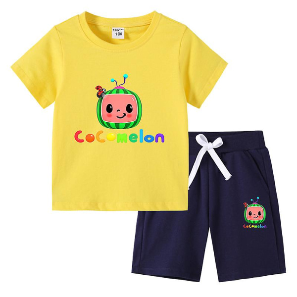 Cocomelon barn T-shirt kortärmad set yellow 120cm