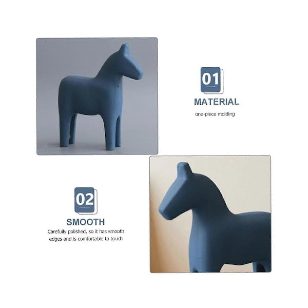 Liten Trähäst Ornament Retro Heminredning Djur för Skrivbord Hästfigur Mini Gungande Häst Ab